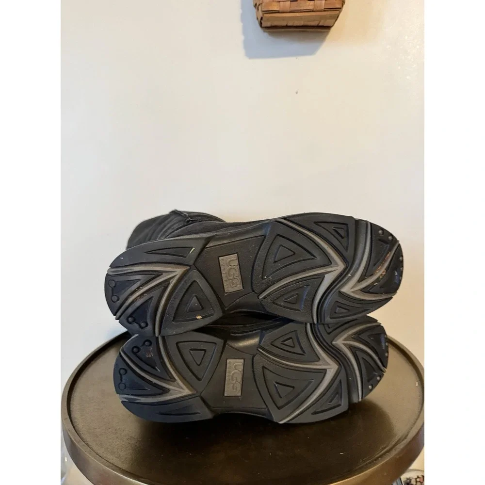 Ultimate Tall Braid 5340 UGG Boots Black Size 10 Good Warm Winter Snow Leather - Picture 4 of 9